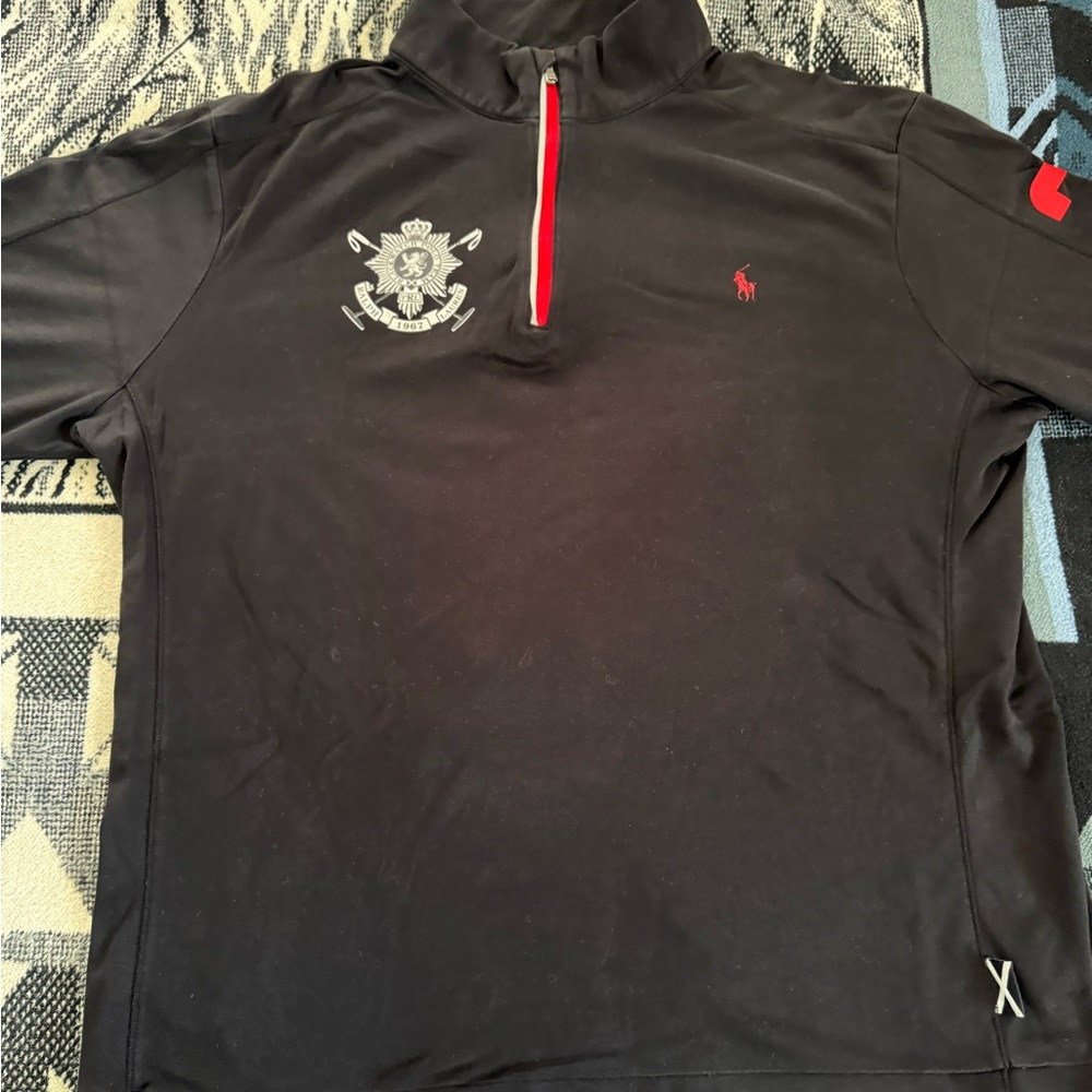 Polo Ralph Lauren Performance BlackWatch #2 Black/Red/Silver Quarter-Zip Jacket